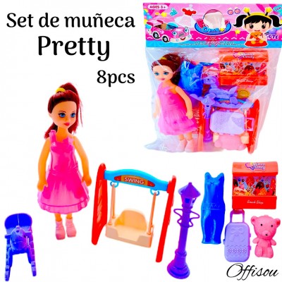 muneca pequena pretty girls #1833-1
