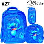 #1)bolso 3pcs ninos(cartuchera+lonchera+bolso)16pulga