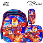 #1)bolso 3pcs ninos(cartuchera+lonchera+bolso)16pulga