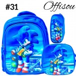 #1)bolso 3pcs ninos(cartuchera+lonchera+bolso)16pulga