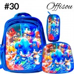 #1)bolso 3pcs ninos(cartuchera+lonchera+bolso)16pulga