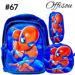 #1)bolso 3pcs ninos(cartuchera+lonchera+bolso)16pulga