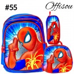 #1)bolso 3pcs ninos(cartuchera+lonchera+bolso)16pulga
