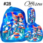 #1)bolso 3pcs ninos(cartuchera+lonchera+bolso)16pulga