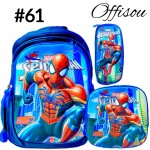 #1)bolso 3pcs ninos(cartuchera+lonchera+bolso)16pulga