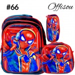 #1)bolso 3pcs ninos(cartuchera+lonchera+bolso)16pulga