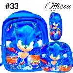 #1)bolso 3pcs ninos(cartuchera+lonchera+bolso)16pulga