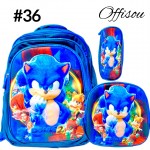 #1)bolso 3pcs ninos(cartuchera+lonchera+bolso)16pulga