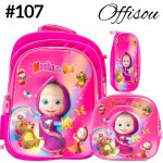 #1)bolso3pvs ninas (lonchera+cartuchera+bolso)16pulga