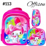 #1)bolso3pvs ninas (lonchera+cartuchera+bolso)16pulga