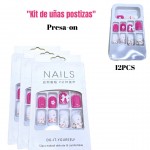 unas decorada corta con lazo (new) (76&*12)