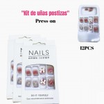 unas decorada corta con lazo (new) (76&*12)