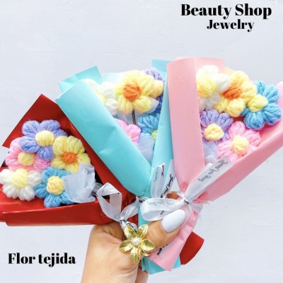flor tejida x3flores