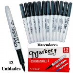 marcadores marker punta fina x12pcs #2017