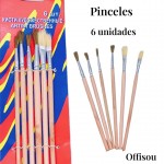 pincel de madera x6pcs