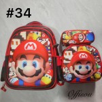 bolso tripack 3pcs bolso+cartuchera+lonchera 16pulga(con luces  )