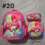bolso tripack 3pcs bolso+cartuchera+lonchera 16pulga(con luces  )