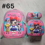 bolso tripack 3pcs bolso+cartuchera+lonchera 16pulga(con luces  )