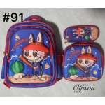 bolso tripack 3pcs bolso+cartuchera+lonchera 16pulga(con luces  )