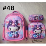 bolso tripack 3pcs bolso+cartuchera+lonchera 16pulga(con luces  )