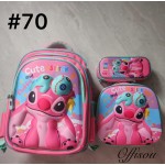bolso tripack 3pcs bolso+cartuchera+lonchera 16pulga(con luces  )