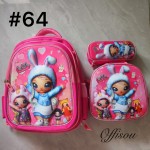 bolso tripack 3pcs bolso+cartuchera+lonchera 16pulga(con luces  )