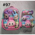 bolso tripack 3pcs bolso+cartuchera+lonchera 16pulga(con luces  )