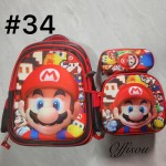 bolso tripack 3pcs bolso+cartuchera+lonchera 16pulga(con luces  )