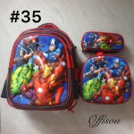 bolso tripack 3pcs bolso+cartuchera+lonchera 16pulga(con luces  )