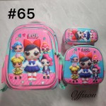 bolso tripack 3pcs bolso+cartuchera+lonchera 16pulga(con luces  )
